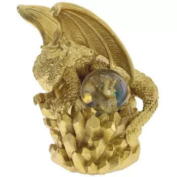 Декоративная статуэтка Дракон со стеклянным шаром Dragon Statuette Gold