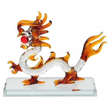 Декоративная стеклянная статуэтка Дракон Glass Dragon Statuette