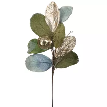 Декоративная ветвь Морозный день зелено-голубой