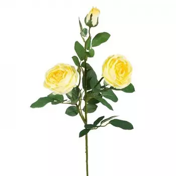 Декоративный искусственный цветок Large Branch Yellow Rose