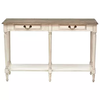 Деревянная консоль с двумя ящиками Margery Provence Console Table