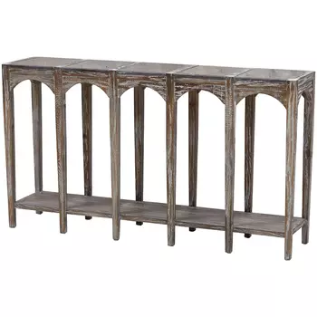 Деревянная консоль с каменной столешницей Beata Wood Console