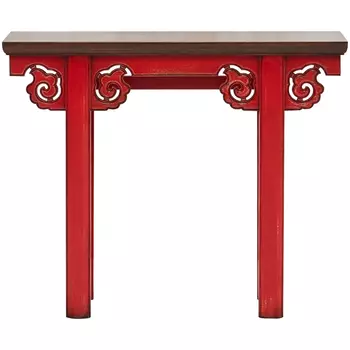 Деревянная консоль в китайском стиле красная Tang Console Table