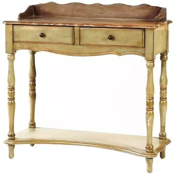 Деревянная консоль в стиле прованс с двумя ящиками Margery Wooden Provence Console Table
