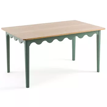 Деревянный обеденный стол Wavy Wooden Dining Table Green
