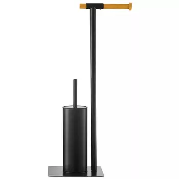 Держатель для туалетной бумаги с ершиком Black Bathroom Accessory
