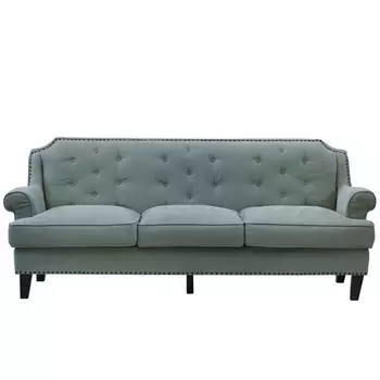 Диван бирюзовый трехместный Button