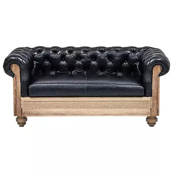 Диван Deconstructed Chesterfield Sofa double Black leather