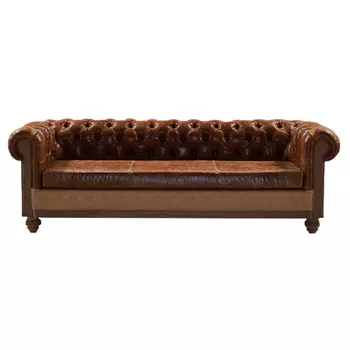 Диван Deconstructed Chesterfield Sofa triple Brown leather