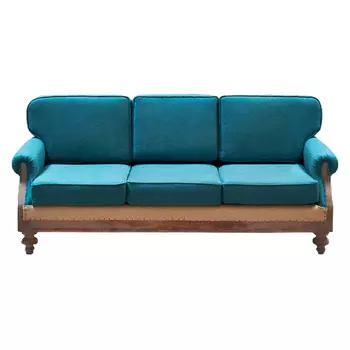 Диван Deconstructed Sofa turquoise Linen triple