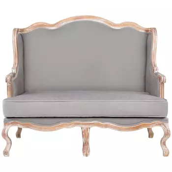 Диван двухместный из массива бука светло-серый Solid Luxury