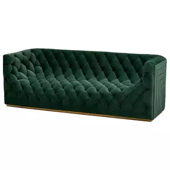 Диван велюровый Arwen Green Sofa Зелёный