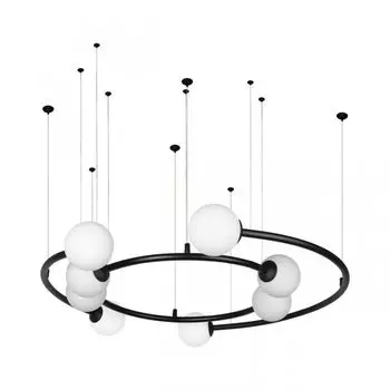 Дизайнерская Модульная Люстра PLANETARY two rings Black 80 см