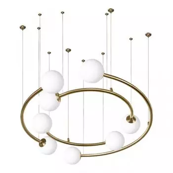 Дизайнерская Модульная Люстра PLANETARY two rings Gold 80 см