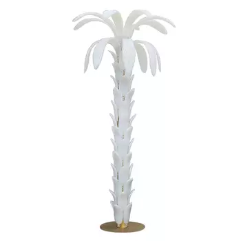 Дизайнерская Торшер Пальма из Белого Стекла Модерн ХХ века Murano Glass Palm-Shaped Floor Lamp