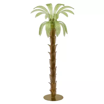 Дизайнерская Торшер Пальма из Стекла Модерн ХХ века Pair Of Murano Glass And Brass Palm Tree Floor Lamp