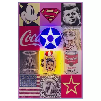 Дизайнерский Неоновый Постер Ретро America