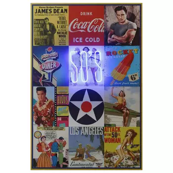 Дизайнерский Неоновый Постер Ретро Фото The Fifties