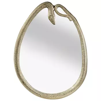 Дизайнерское зеркало в золотой раме Snake