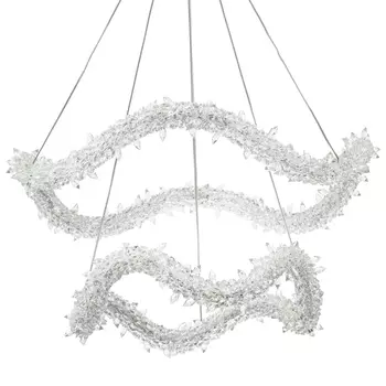 Двухъярусная кольцевая люстра с хрустальным декором Gilbertine Crystal Wavy Ring Chandelier