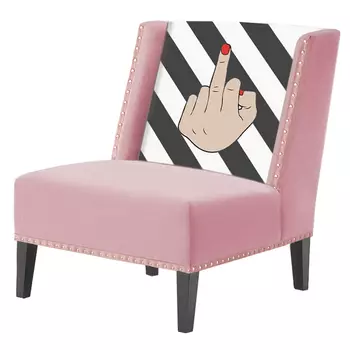 FUN Armchair "fuck off" pink Дизайнерское кресло с цветным принтом