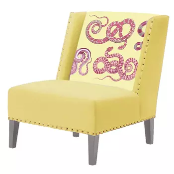 FUN Armchair Snakes yellow Дизайнерское кресло с цветным принтом