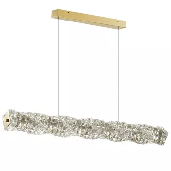 Хрустальная Люстра Long Transparent Cubes Золотая