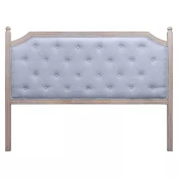 Изголовье кровати серое с мягкой обивкой из рогожки Emma Headboard