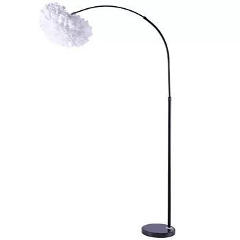 Изогнутый торшер с декором в виде перьев Plumage White Floor Lamp
