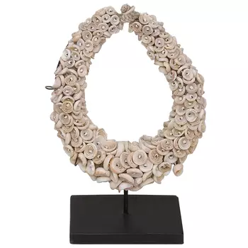 Этническое ожерелье из светлых круглых ракушек Mushroom Necklace