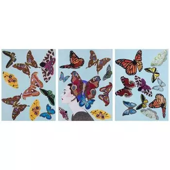Картина Audrey with Swarming Butterflies Triptych