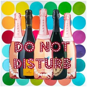 Картина Do Not Disturb with Bluebirds and Polka Dots