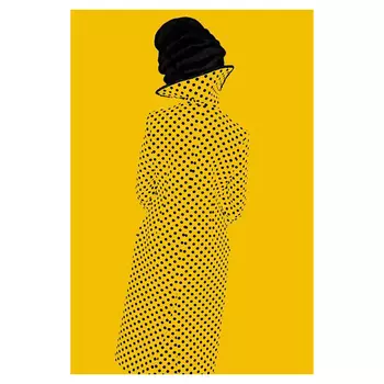 Картина Girl on mustard background