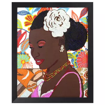 Картина ручная вышивка бисером Portrait of Mnonja with Flower in Her Hair