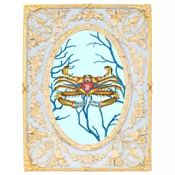 Картина в раме с золотым орнаментом Seashell Still Life 3