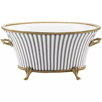 Кашпо Black white stripe