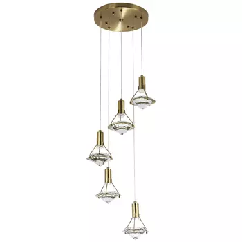 Каскадная люстра с плафонами в форме бриллианта Diamond Crystal Cascade Chandelier