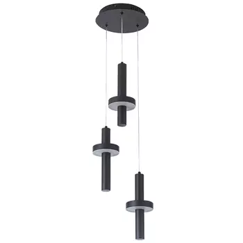 Каскадный светильник с 3-мя плафонами Flos Black Metal Acrylic Trio Hanging Lamp