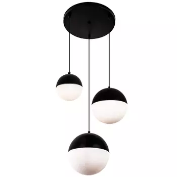 Каскадный светильник с 3-мя плафонами шары Ponzio Flos Cascade Trio Black Sphere Hanging Lamp