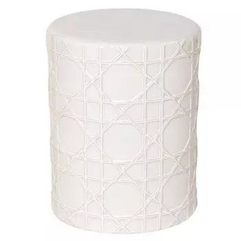Керамический табурет Cane Garden Stool - White