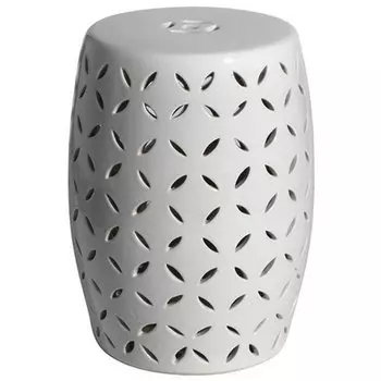 Керамический табурет Carved Garden Stool - White