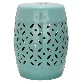 Керамический табурет Coin Lattice Garden Stool - Light Blue