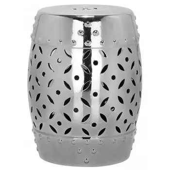 Керамический табурет Coin Lattice Garden Stool - Silver