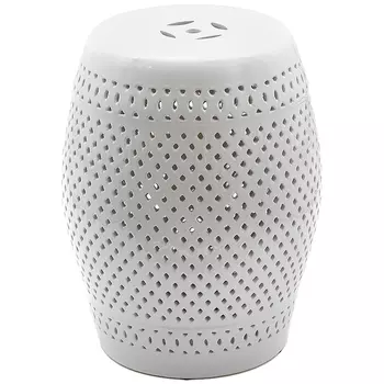 Керамический табурет Diamond Pattern Garden Stool - White