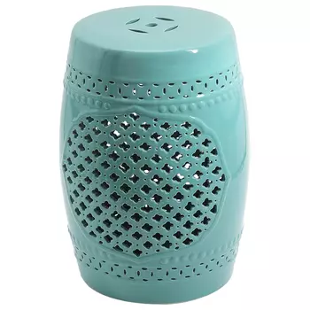 Керамический табурет Quatrefoil Garden Stool - Turquoise