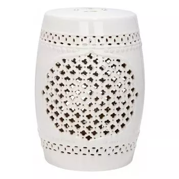 Керамический табурет Quatrefoil Garden Stool - White