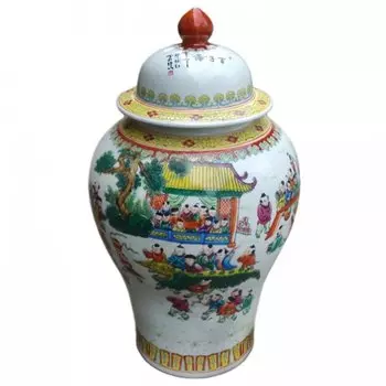 Китайская чайная ваза с крышкой multi color