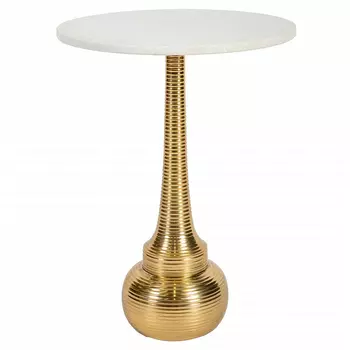 Кофейный стол с белой столешницей из мрамора Table White Marble