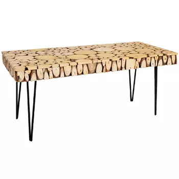 Кофейный стол с деревянной столешницей Wooden Cuts Coffee Table