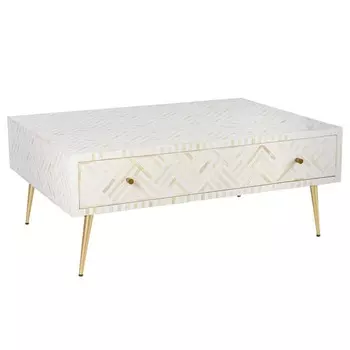 Кофейный стол White Indian Bone Inlay Coffee Table